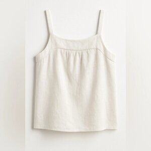 NWT GAP Linen Blend Tank Top XS Cream White Sleeveless Summer Casual